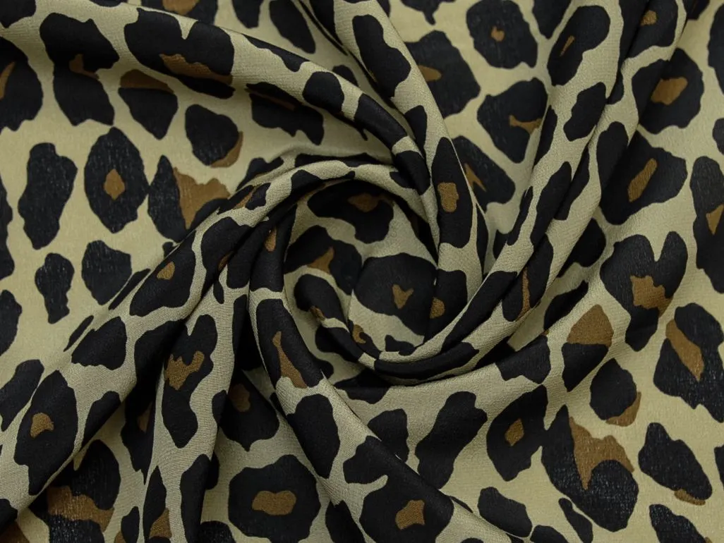 Блузочно-плательный шелк креповый "Леопард", в коричневых тонахизображение