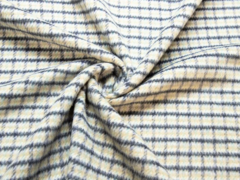 Двухсторонняя пальтовая ткань в клетку, мультиколоризображение