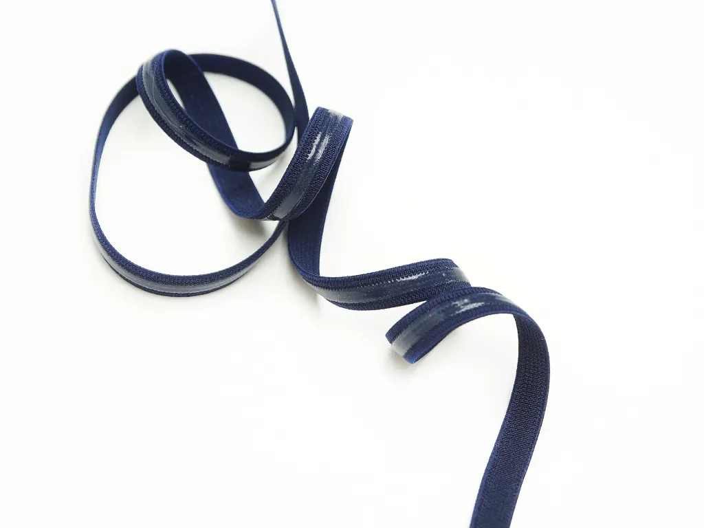 Тесьма-резинка вязаная, с силиконовым слоем, синего цвета, ширина 10 ммизображение