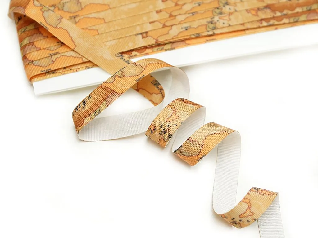 Лента репсовая декоративная, мультиколор в бежевых тонах, ширина 15 ммизображение