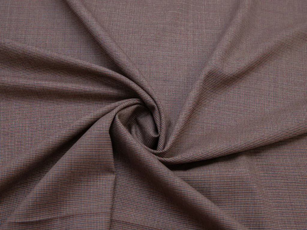 Двухсторонняя костюмная ткань в гусиную лапку, в коричневых цветахизображение