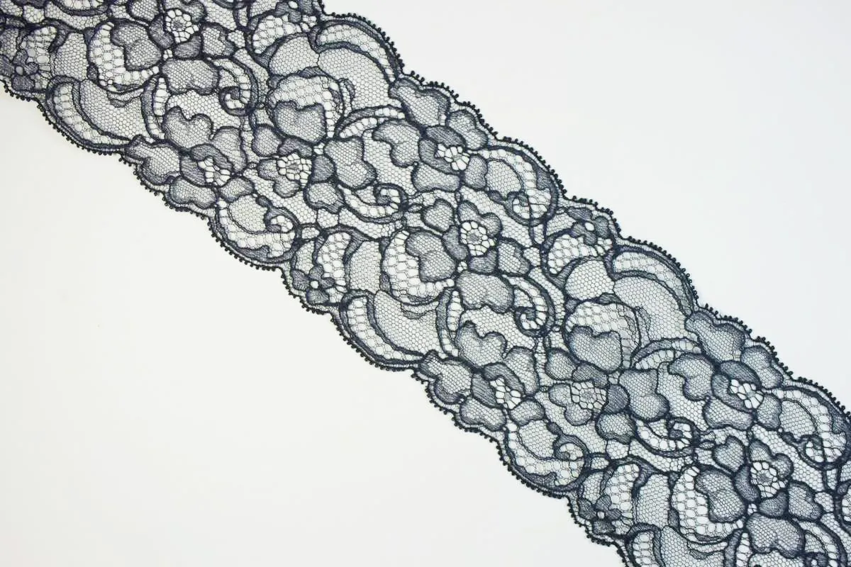 Кружево SOLSTISS, тёмно-синего цвета, ширина 85 мм изображение