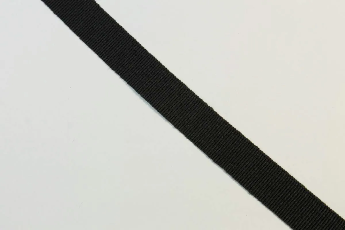 Лента репсовая декоративная, цвет графит, ширина 15 мм изображение